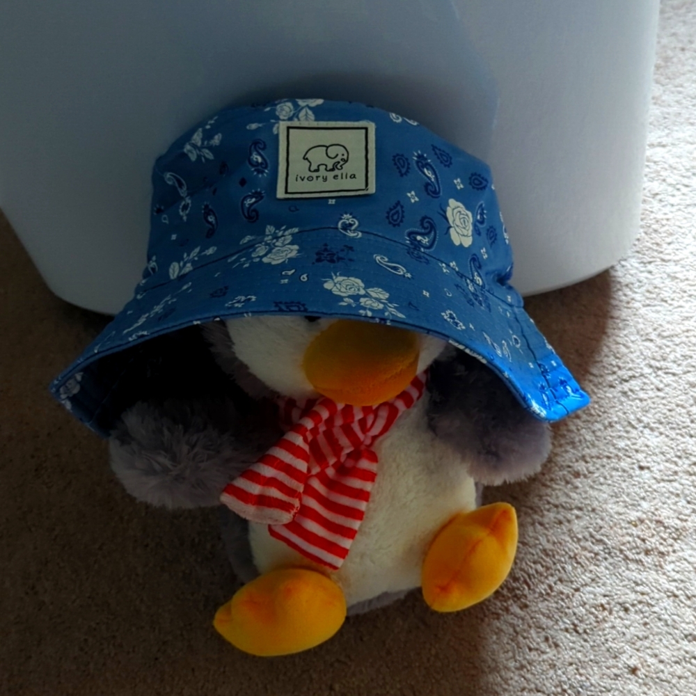 Ivory Ella  Blue & White. Hat.   New         Stuffed Animal Not INCLUDED. SALE